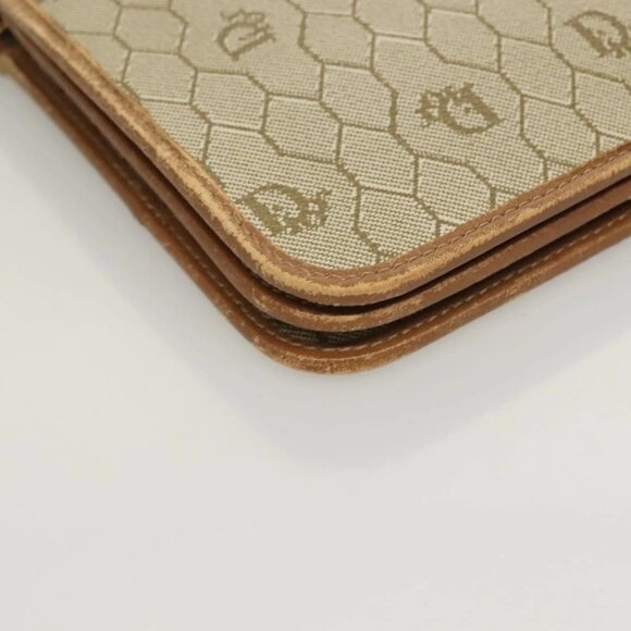 Christian Dior Honeycomb Canvas Chain Shoulder Bag PVC Beige Gold Auth ti3242 - Picture 7 of 16